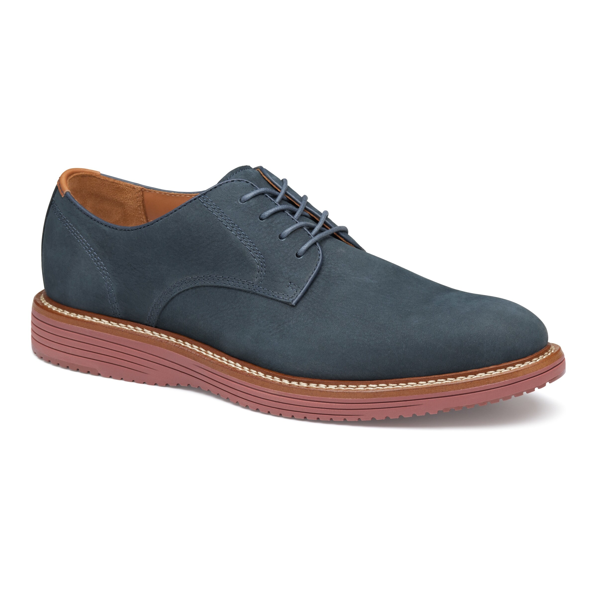 Johnston & Murphy Blue Suede Shoes XC4 Waterproof Foust Lace-To-Toe Shoes | MJ Footwear main image 4