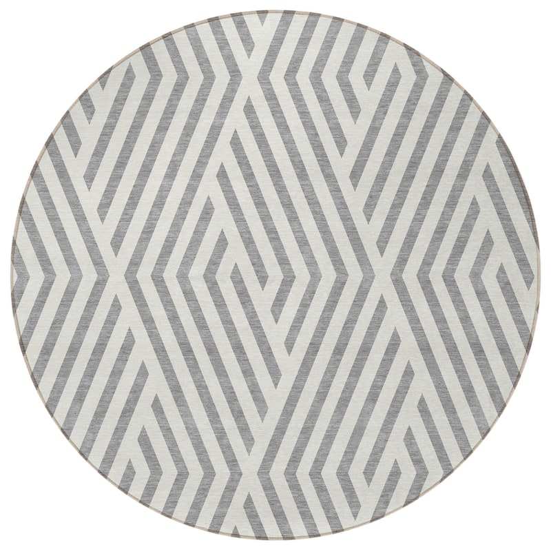 Alnaz Sleek Geometric Weather Resistant Blended Style Outdoor Rug