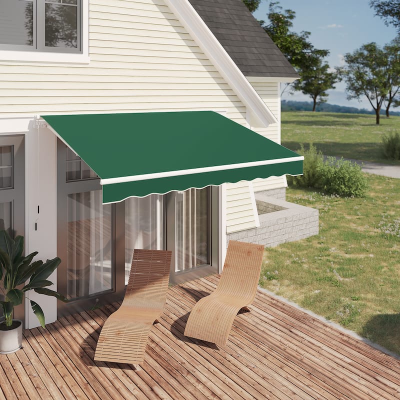 AECOJOY Manual Retractable Patio Awning Outdoor Sunshade Shelter (Cover Only)