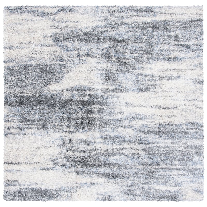 SAFAVIEH Berber Shag Elvine Abstract 1.25-inch Thick Rug - 8' x 10' - Ivory/Grey