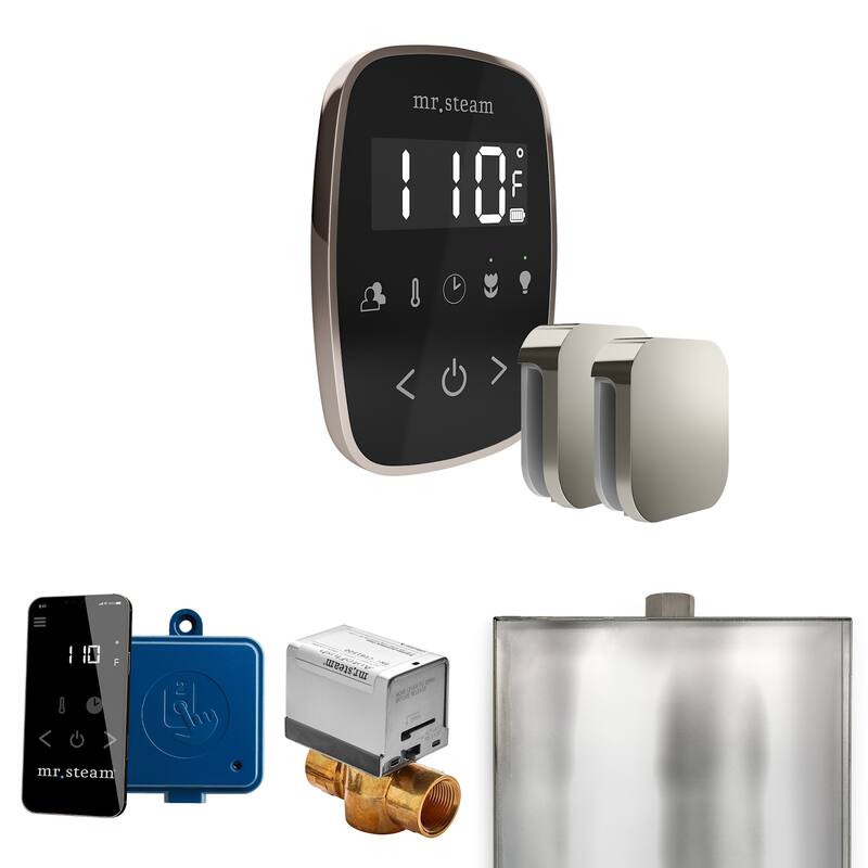 Mr Steam BFX Butler Flex Max Package Steam Shower Control Package with - Black / Polished Nickel