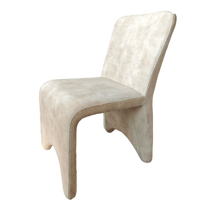 Modrest Ditka Modern Beige Velvet Dining Chair (Set of 2)