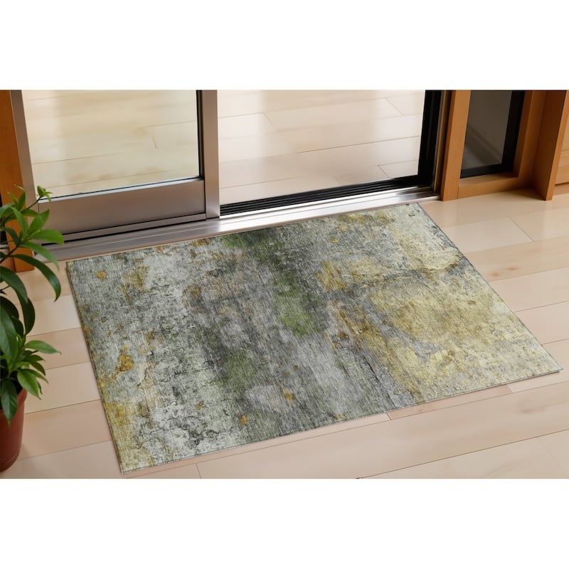 HomeRoots Abstract Transitional Rectangle Outdoor Rug - 3' x 5'