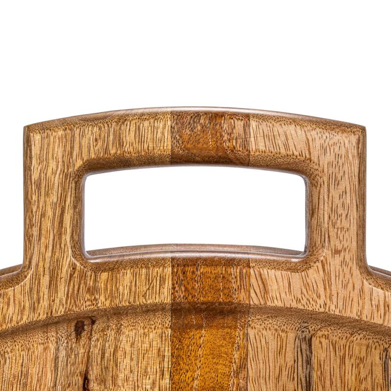 Mango Wood and Stainless Steel Folding Cheese and Serving Board - 26.0"L x 23.5"W x 1.0"H