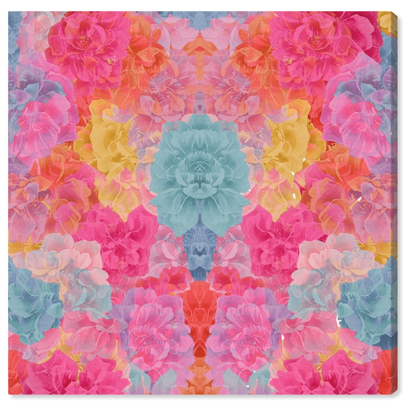 Wynwood Studio Canvas Floral and Botanical Bliss in bloom Pink and Modern & Contemporary Wall Art Canvas Print