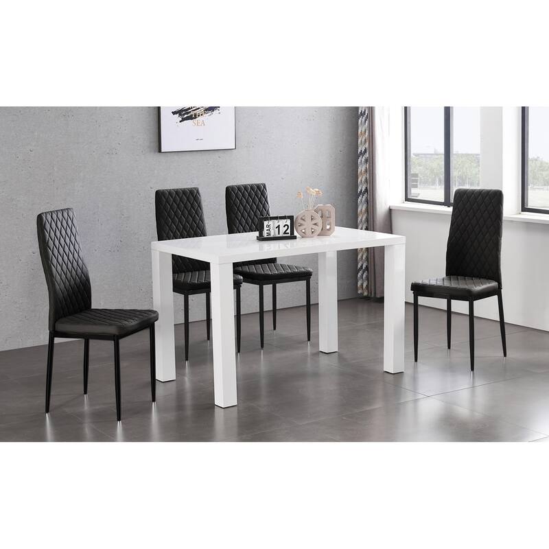 Modern Minimalist Fireproof Leather Dining Chair,Set of 6