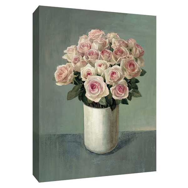 PTM Images 9-154564 PTM Canvas Collection 10" x 8" - "Roses in White Vase" Giclee Roses Art Print on Canvas