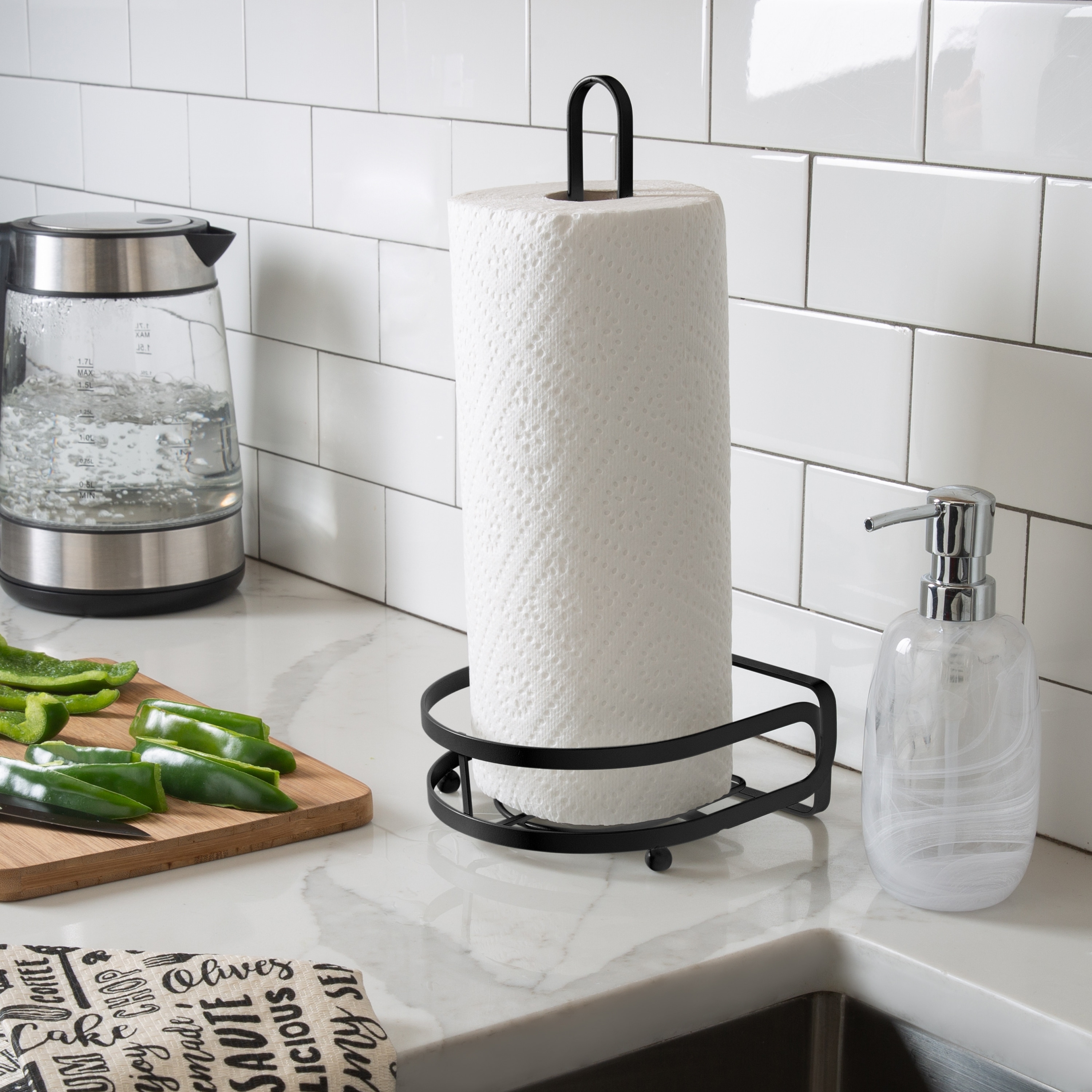 Kitchen Details Industrial Collection Paper Towel Holder in Matte Black 6.26 x 6.5 x 13.66 On Sale Bed Bath Beyond 34660123