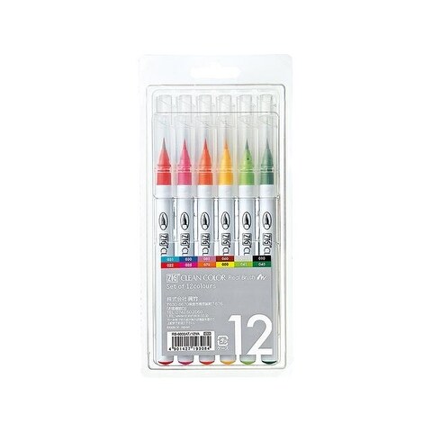 Zig Clean Color Real Brush Mark VPk 12pc