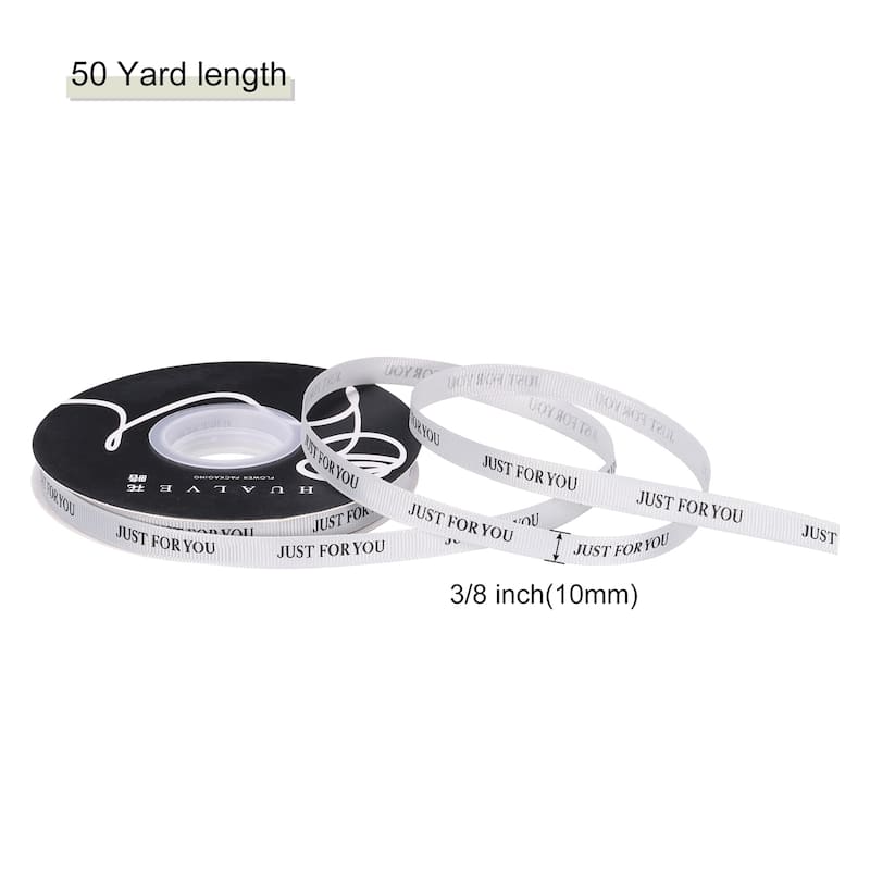 3/8Inch 50 Yard Personalized Satin Ribbon Pastel, Printed Just for You - Grey