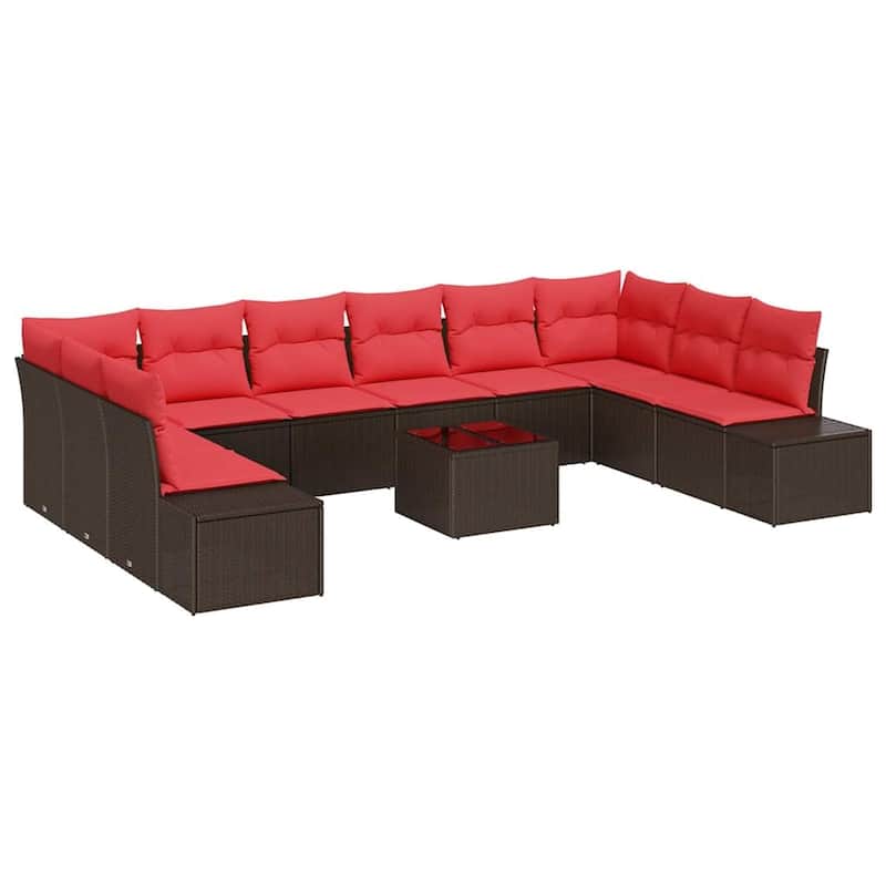vidaXL 11 Piece Garden Sofa Set with Cushions - 135.4×82.3×27.2