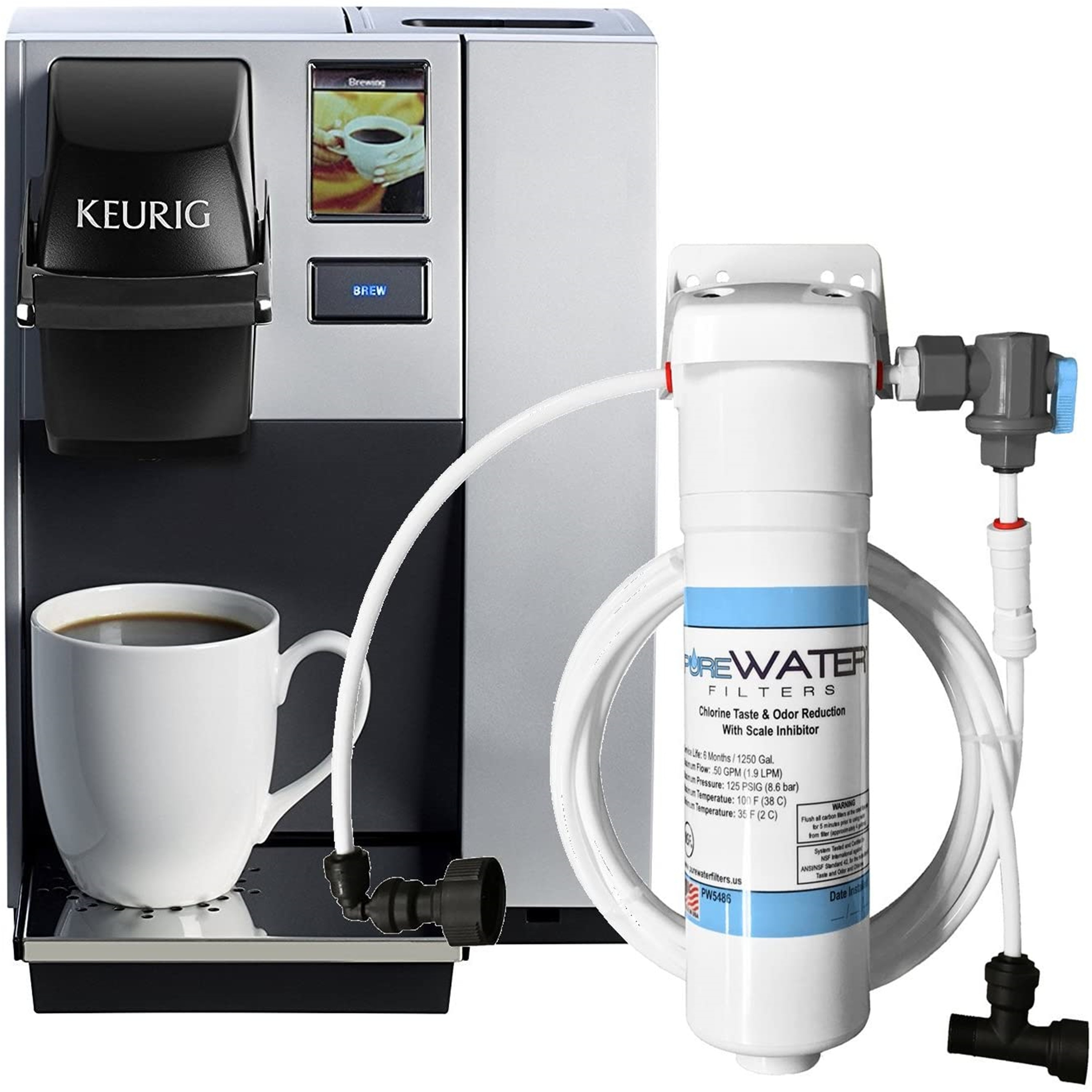 K150P Commercial Brewer with Direct Water Line Plumb Kit and Filter Kit