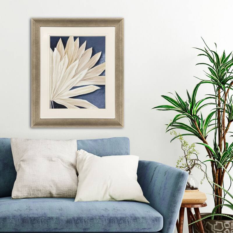 Paragon Blue Dry Palms II Framed Art - Plastic