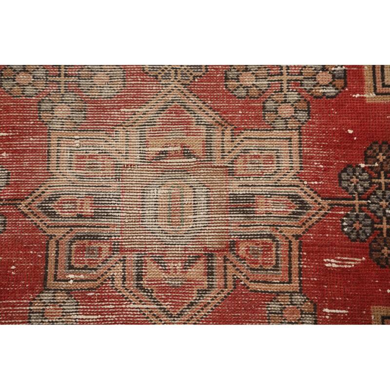 Distressed Tabriz Persian Vintage Rug Handmade Beige Wool Carpet - 3'4" x 5'0"