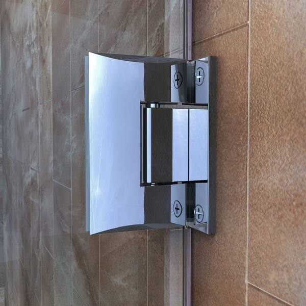 Dreamline Unidoor Plus 45 1 2 46 In W X 72 In H Frameless Hinged Shower Door 45 5 46 W Overstock 28987334