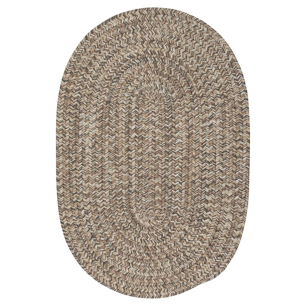Farmstand Rustic Braided Tweed Oval Area Rug - Overstock - 20191986