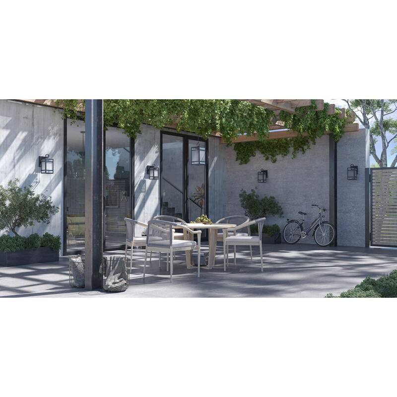 Parrish Collection One-Light Matte Black Clear and Etched Glass Modern Craftsman Outdoor Small Wall Lantern