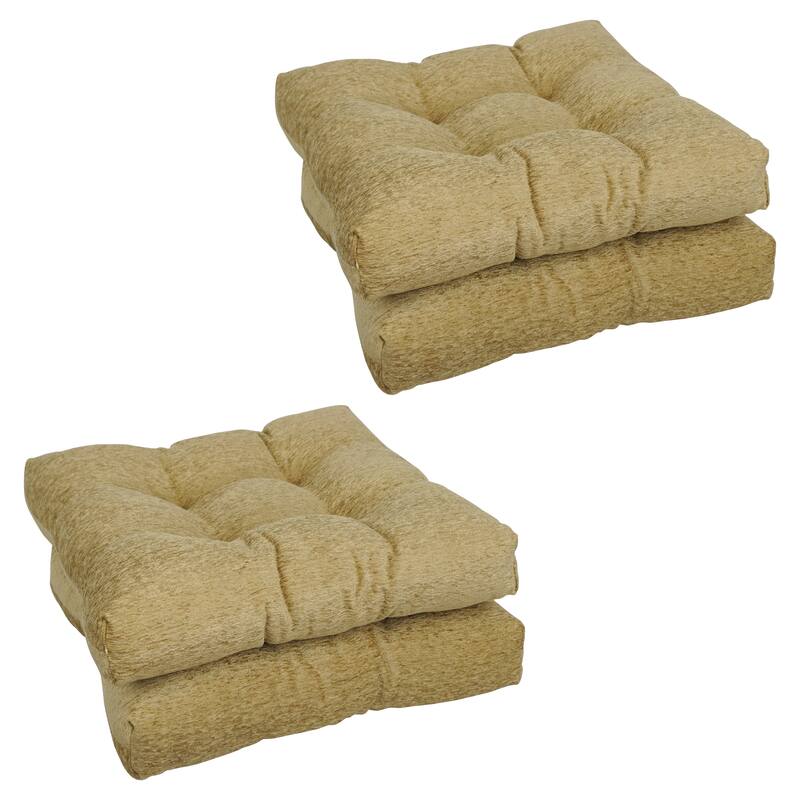 19-inch Square Jacquard Chenille Tufted Dining Chair Cushion - 19 x 19 - Hawthorne Multi - Set of 4