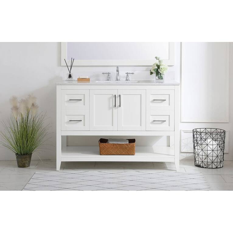 Elegant Lighting VF16048-BS Aubrey 48" Free Standing Single Basin