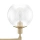 preview thumbnail 6 of 45, Hunter Xidane Vanity Wall Light - Bathroom, Mid Century Modern, Glam - Clear glass
