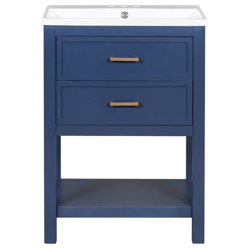 24'' Bathroom Vanity with Top Single Sink with 2 Drawers