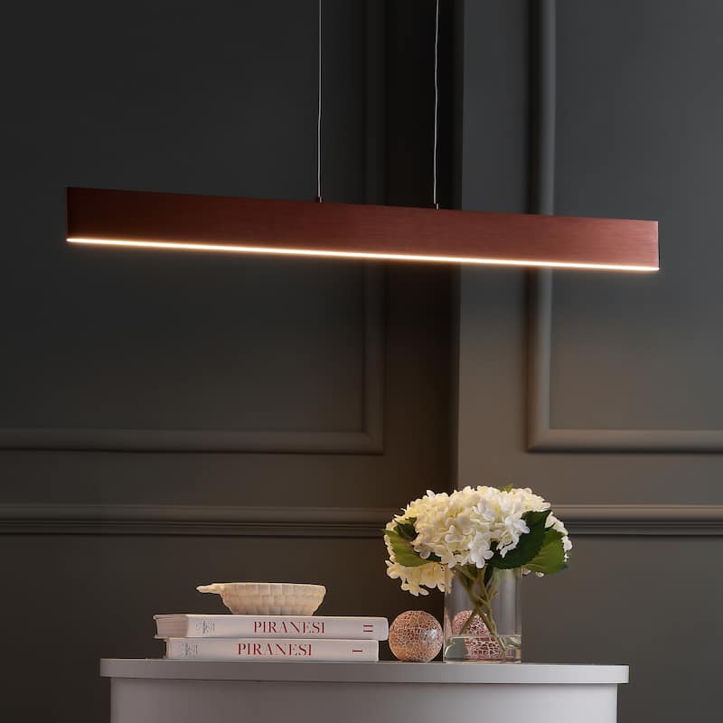 Julian 40" Dimmable Adjustable Integrated LED Metal Linear Pendant, by JONATHAN Y