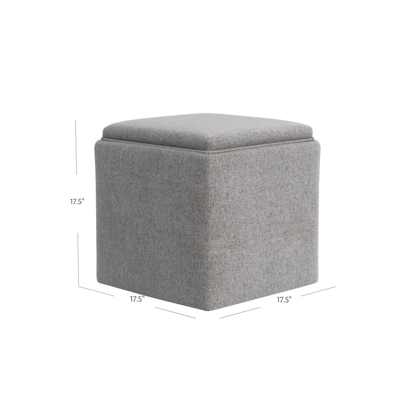 HomePop Storage Ottoman with Tray Top