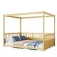 preview thumbnail 6 of 11, Full Size Canopy Floor Bed with 21.45" Safety Guardrails and 3-Sided Access, Curtain Ready