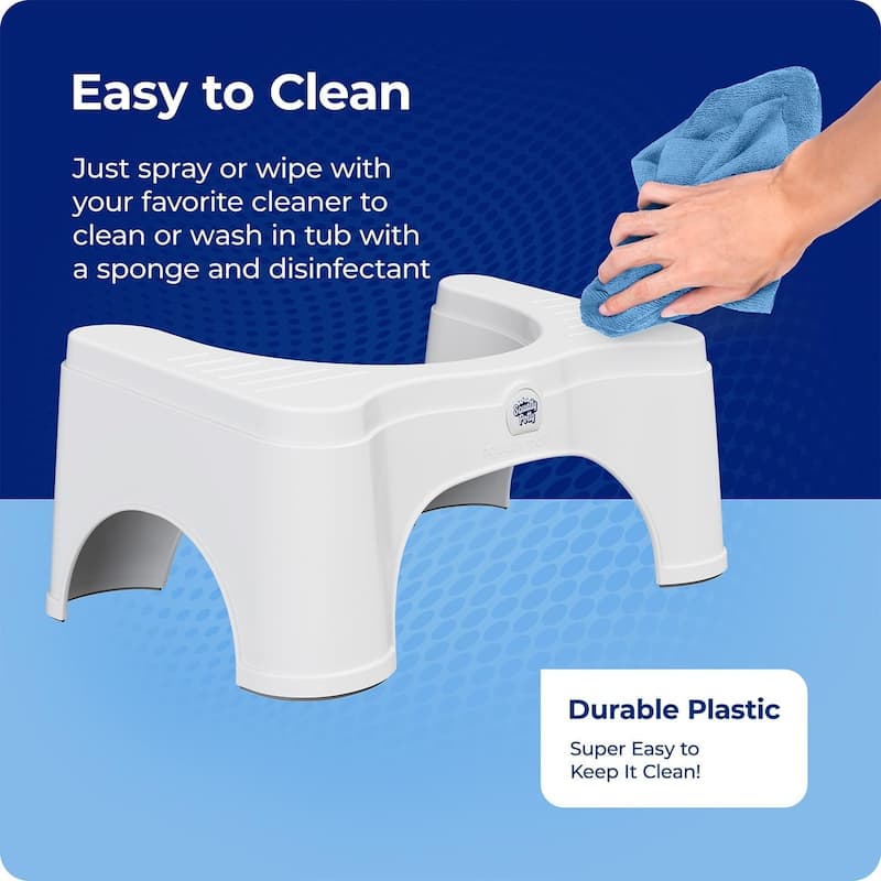 Squatty Potty The Original Bathroom Toilet Stool - Adjustable 2.0, Convertible to 7 Inch or 9 Inch with Removable Topper - White