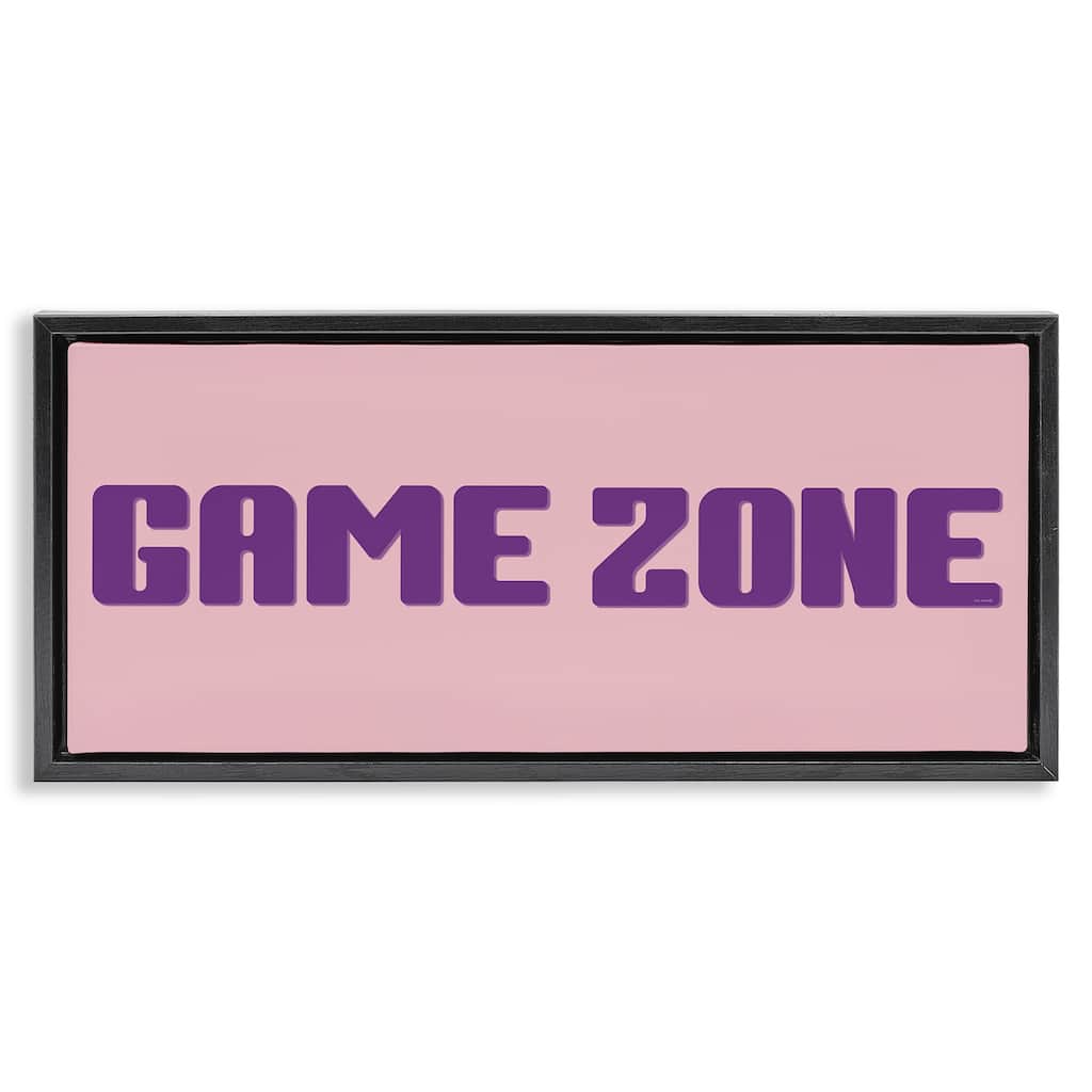 Stupell Game Zone Purple & Pink Framed Floater Canvas Wall Art Design By Yass Naffas Designs