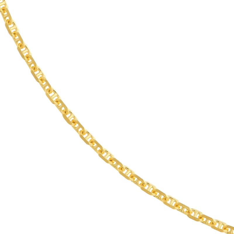 Curata 14k Yellow Gold Mariner Anchor Chain Necklace 1.25mm (Lobster)