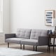 preview thumbnail 10 of 36, Lucid Comfort Collection Futon Sofa Bed with Buttonless Tufting Light Gray Linen