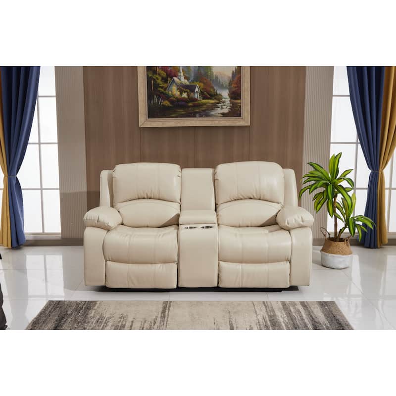 Betsy Furniture 2 Piece Bonded Leather Power Reclining Living Room Set, Sofa and Loveseat