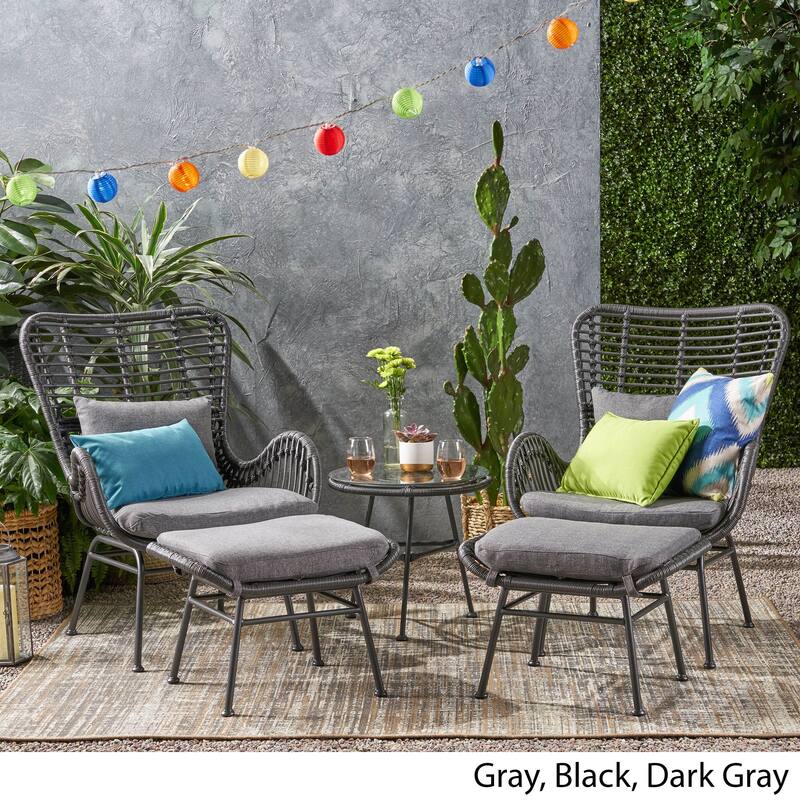 Montana Outdoor 5-piece Wicker Chat Set by Christopher Knight Home