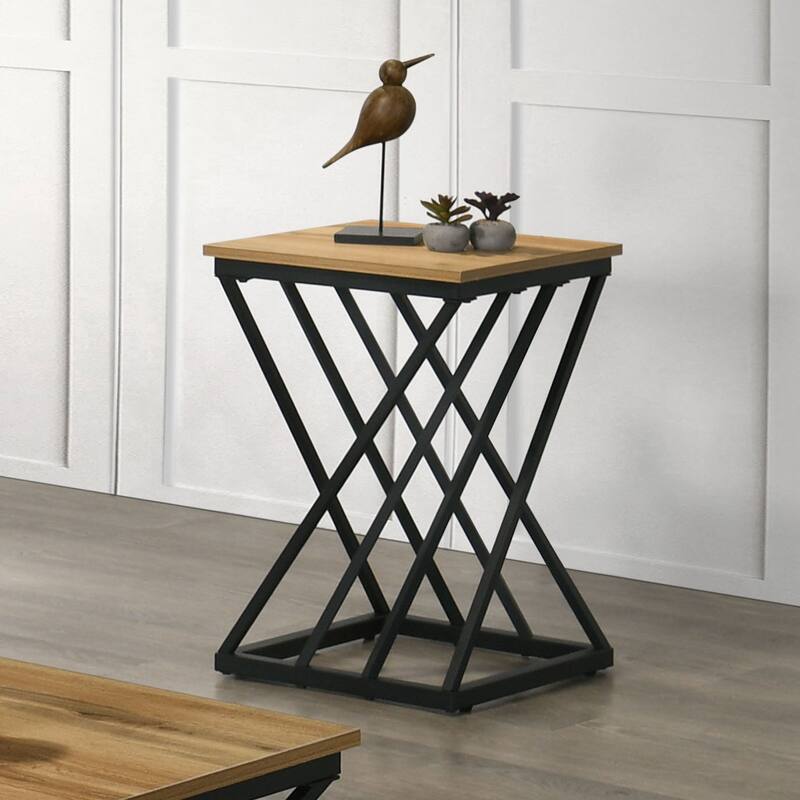Furniture of America Briva Modern 3-Piece Wood Square Coffee Table Set