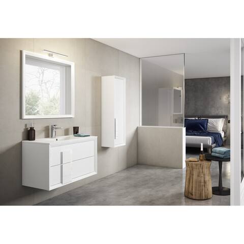 Lucena Bath 32" Decor Cristal Vanity 2 Drawer with Ceramic Sink