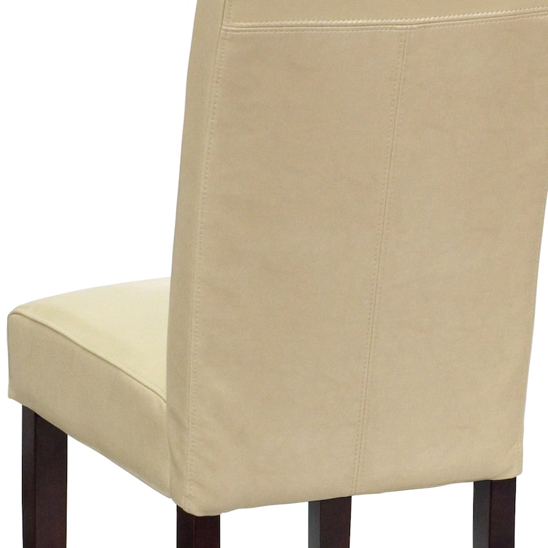 LeatherSoft Wood Parsons Chair (Set of 2)
