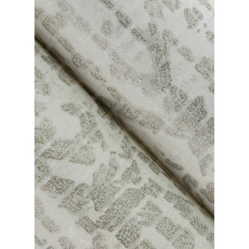A-Street Prints Helene Silver Glitter Geometric Wallpaper