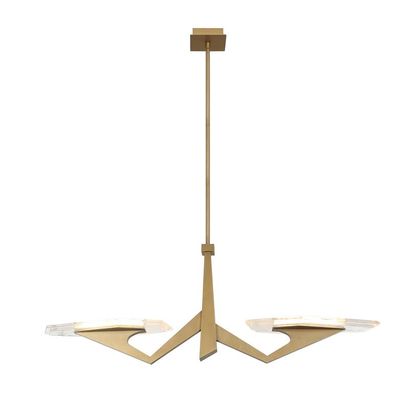 Varaluz Down the Wrong Path 2-Light Linear Pendant - Brass Kisser