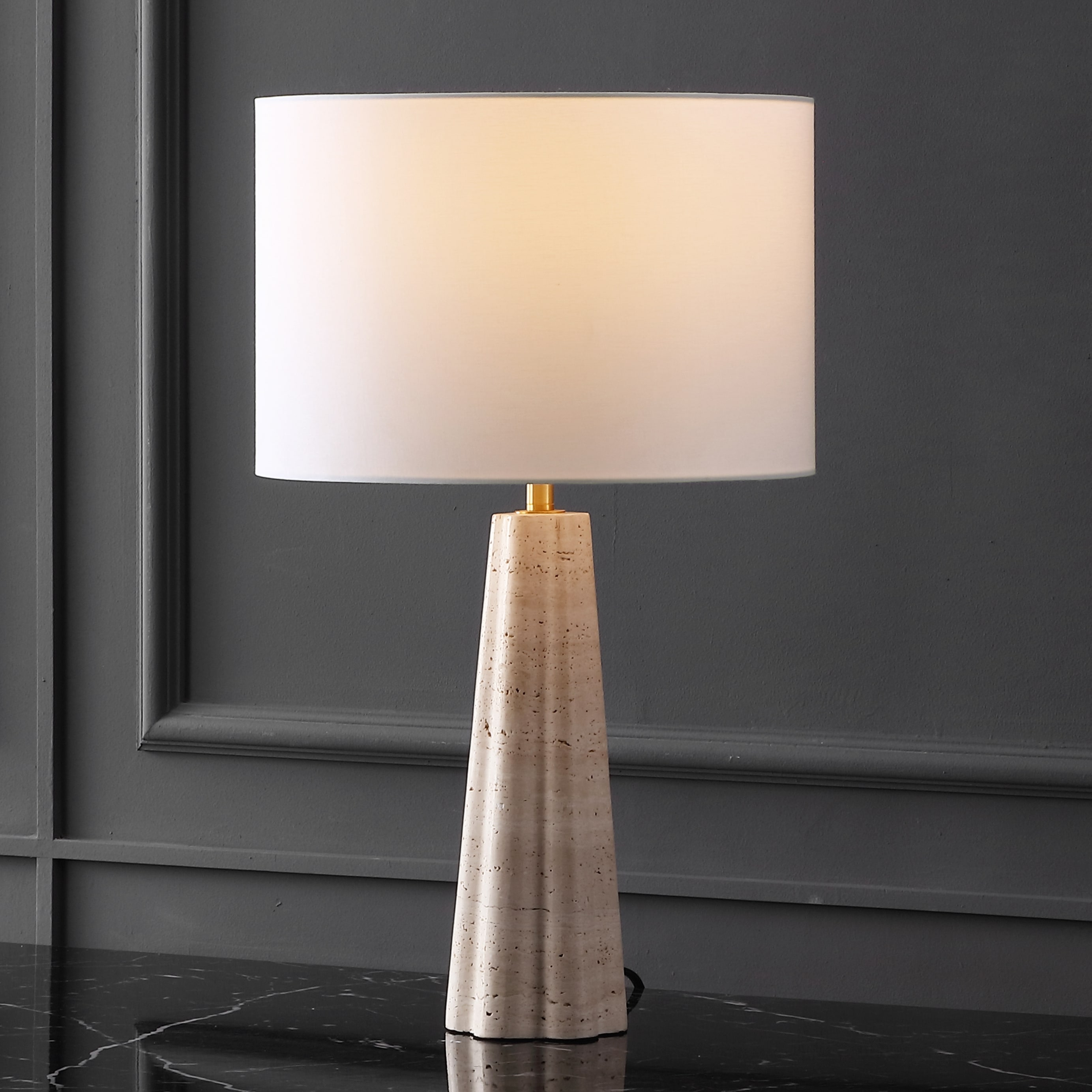 SAFAVIEH Couture Naveen Travertine Table Lamp - 15"W x 15"D x 25"H