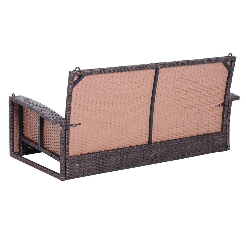 2-Person Wicker Hanging Swing Bench,Porch Swing Outdoor Chair,Cushions