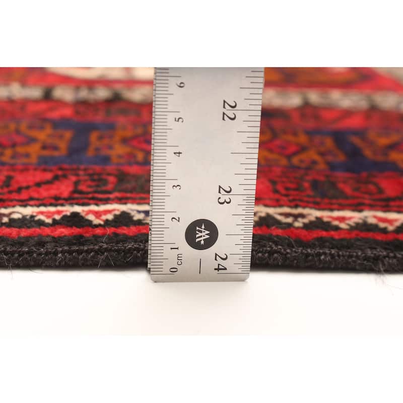 ECARPETGALLERY Hand-knotted Teimani Red Wool Rug - 3'8 x 7'0