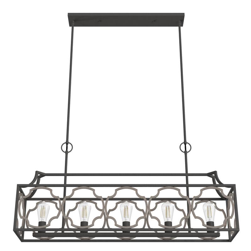 Hunter Stone Creek 5-Light Modern Farmhouse Linear Chandelier - Dining Room - Rustic, Transitional
