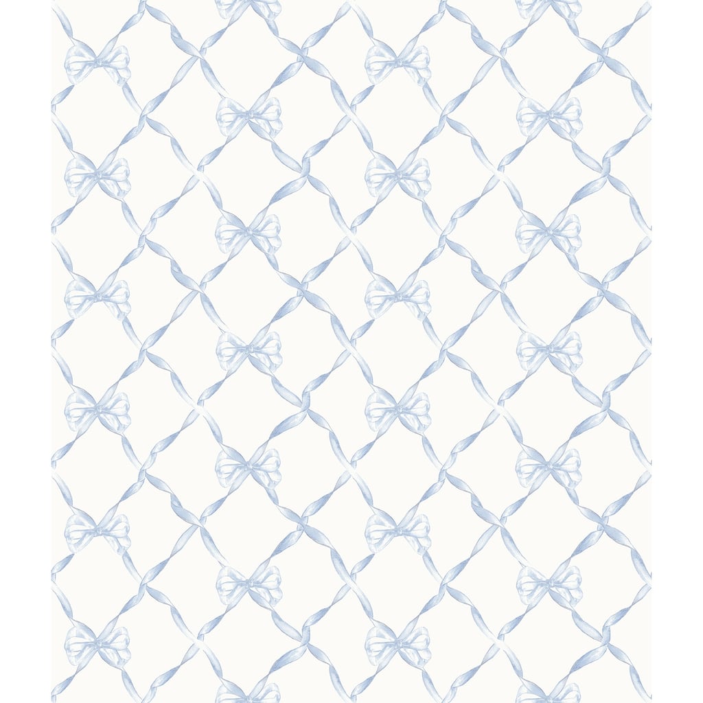 LoveShackFancy Baby Bow Blue Bella Ribbon Ribbon Trellis Wallpaper
