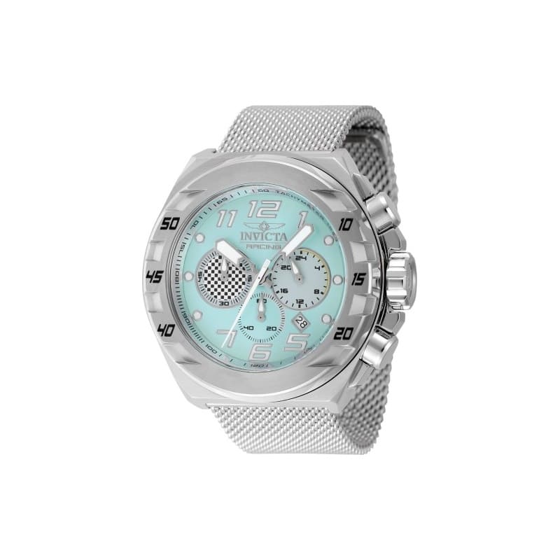 Invicta Men's 47202 Invicta Racing Quartz Chronograph Silver, Light Grey, Turquoise Dial Watch - Blue