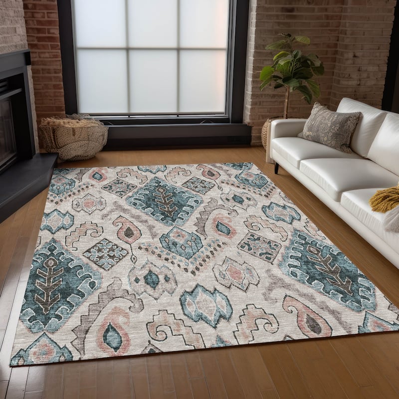 Machine Washable Indoor/ Outdoor Chantille Global Boho Rug