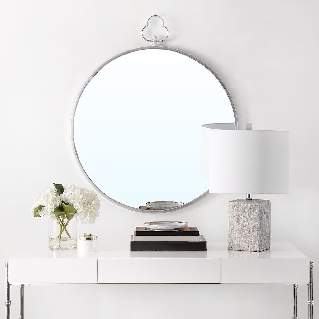 SAFAVIEH Brittnie 34-inch Silver Round Wall Accent Mirror - 30" x 1" x 30" - 30Wx1Dx30H