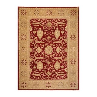Hand Knotted Peshawar Rusty Red,Gold Persian Wool Area Rug (9x12) - 9 ...