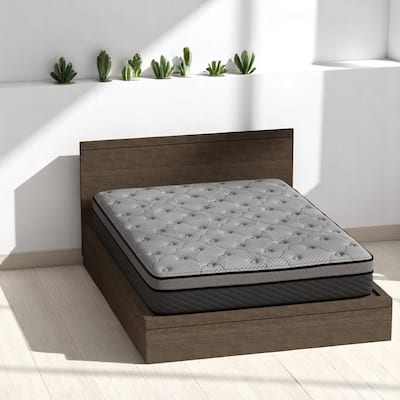 Queen 12-Inch Hybrid Mattress with Gel Memory Foam and Pocket Coils, Pressure-Relieving Bed-in-a-Box, only a mattress