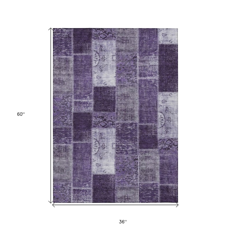 HomeRoots Patchwork Traditional Rectangle Outdoor Rug